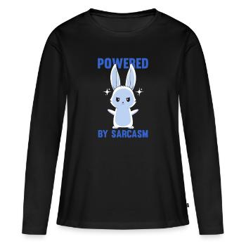 Sarcasme - Sarcasme du lapin - Propulsé par le sarcasme - T-shirt manches longues Premium bio Femme - noir - Devant - Julia (174cm)