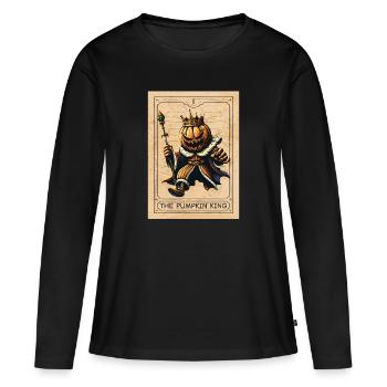 Tarot - Carte de tarot - Jeu de tarot - Tarot Halloween - T-shirt manches longues Premium bio Femme - noir - Devant - Julia (174cm)