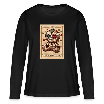 Vaudou - Poupée vaudou - Magie vaudou - Sorcière vaudou - T-shirt manches longues Premium bio Femme - noir - Devant - Julia (174cm)
