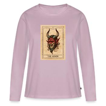 Demon - Demon Tarot Card - Demon Tarot - Lucifer - Frauen Premium Bio Langarmshirt - Altrosa - Vorne - Julia (174cm)