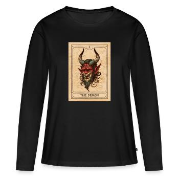 Demon - Demon Tarot Card - Demon Tarot - Lucifer - Women's Premium Organic Long Sleeve Shirt - black - Front - Julia (174cm)