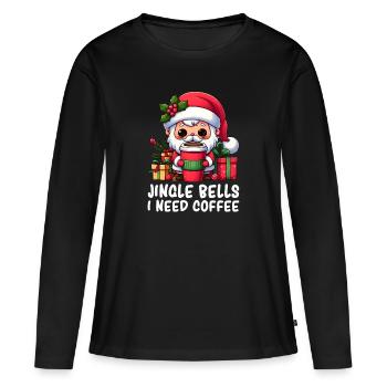 Père Noël - Père Noël - Père Noël Père Noël Père Noël - T-shirt manches longues Premium bio Femme - noir - Devant - Julia (174cm)