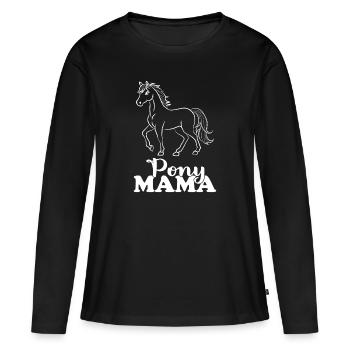 Pony Mama - Frauen Premium Bio Langarmshirt - Schwarz - Vorne - Julia (174cm)