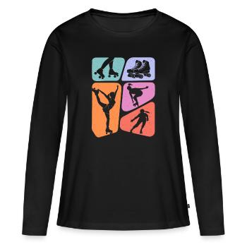 Roller Skates Roller Skating Roller Skate Girls - Women's Premium Organic Long Sleeve Shirt - black - Front - Julia (174cm)