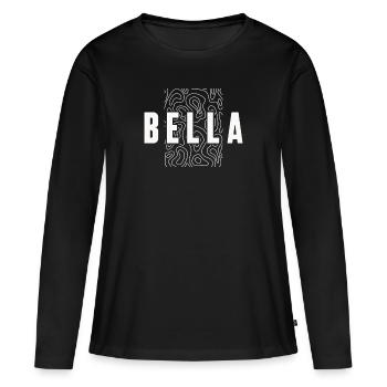 Bella Personnalisé - Nom Bella - T-shirt manches longues Premium bio Femme - noir - Devant - Julia (174cm)
