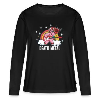 Death Metal Heavy Metal Rock Arc-en-ciel Licorne - T-shirt manches longues Premium bio Femme - noir - Devant - Julia (174cm)