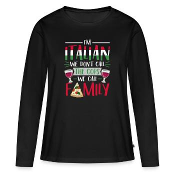 Italie Italienne Italienne Cadeau italien - T-shirt manches longues Premium bio Femme - noir - Devant - Julia (174cm)