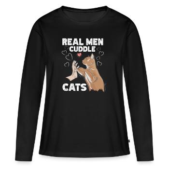 Chat Amoureux des chats chats chat chat dame de chat - T-shirt manches longues Premium bio Femme - noir - Devant - Julia (174cm)