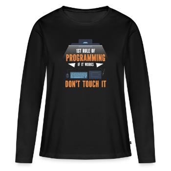 Programmer Programming Code Computer - Women's Premium Organic Long Sleeve Shirt - black - Front - Julia (174cm)