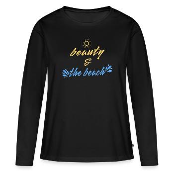 Vacances Été Beauté Et La Plage Vacances Plage - T-shirt manches longues Premium bio Femme - noir - Devant - Julia (174cm)