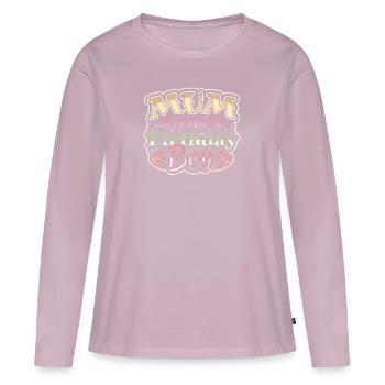 MUM OF THE BIRTHDAY BOY - BIRTHDAY PARTY - Women's Premium Organic Long Sleeve Shirt - dusky pink - Front - Julia (174cm)