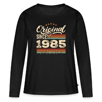 Original 1985 Vintage - 1985 Birthday Gift - Women's Premium Organic Long Sleeve Shirt - black - Front - Julia (174cm)