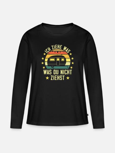 Ich ziehe was was du nicht ziehst Wohnwagen Camper - Frauen Premium Bio Langarmshirt - Schwarz