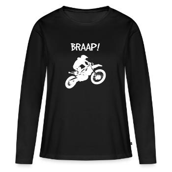 Dirt Biking Braap - T-shirt manches longues Premium bio Femme - noir - Devant - Julia (174cm)