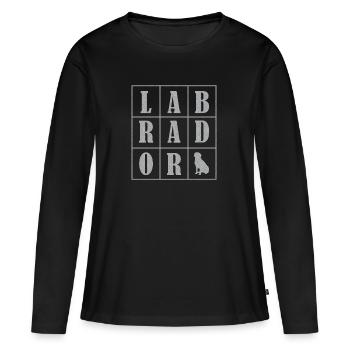 Labrador Chien Labrador - T-shirt manches longues Premium bio Femme - noir - Devant - Julia (174cm)
