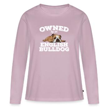 English Bulldog Owned By An English Bulldog - Women's Premium Organic Long Sleeve Shirt - dusky pink - Front - Julia (174cm)