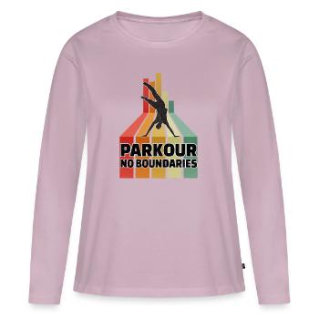 Parkour sans frontières - T-shirt manches longues Premium bio Femme - rose poudré - Devant - Julia (174cm)