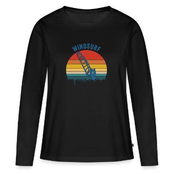Windsurfen Windsurfen - Frauen Premium Bio Langarmshirt - Schwarz - Vorne - Julia (174cm)