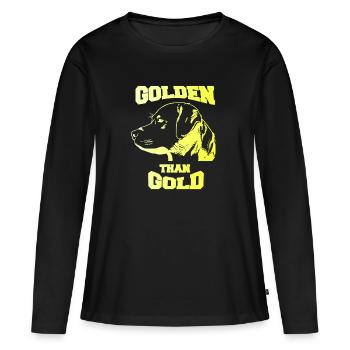 Golden than Gold - Frauen Premium Bio Langarmshirt - Schwarz - Vorne - Julia (174cm)