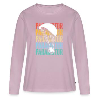 Paramoteur Paramoteur - T-shirt manches longues Premium bio Femme - rose poudré - Devant - Julia (174cm)