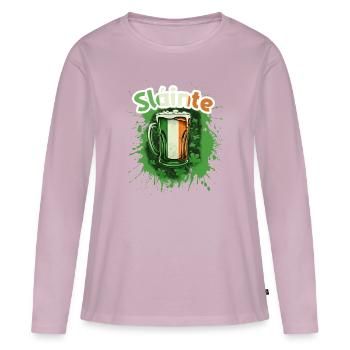St Patricks Day Slainte - Women's Premium Organic Long Sleeve Shirt - dusky pink - Front - Julia (174cm)