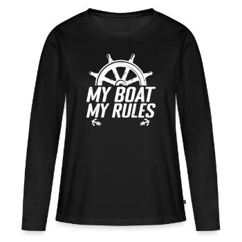 My boat my rules, Boating - T-shirt manches longues Premium bio Femme - noir - Devant - Julia (174cm)