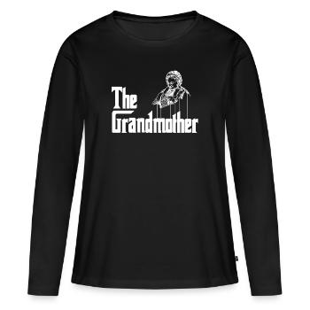 Grand-mère grand-mère grands-parents grand-mère - T-shirt manches longues Premium bio Femme - noir - Devant - Julia (174cm)