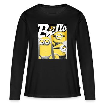 Minions Bello Dans Un Design Cool Avec Des Bananes - T-shirt manches longues Premium bio Femme - noir - Devant - Julia (174cm)