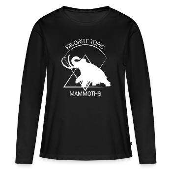 Drôle de mammouth Âge de pierre Conception de l’âge de glace Préhistorique - T-shirt manches longues Premium bio Femme - noir - Devant - Julia (174cm)