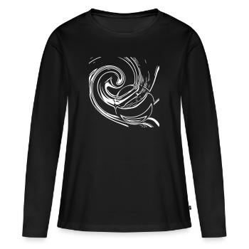 boule de vertèbre unique &insolite - T-shirt manches longues Premium bio Femme - noir - Devant - Julia (174cm)