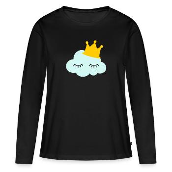 cloud - Women's Premium Organic Long Sleeve Shirt - black - Front - Julia (174cm)