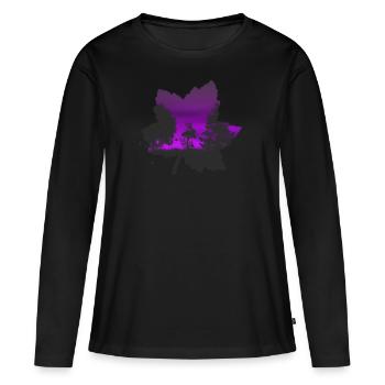 Waldelfe lila - T-shirt manches longues Premium bio Femme - noir - Devant - Julia (174cm)