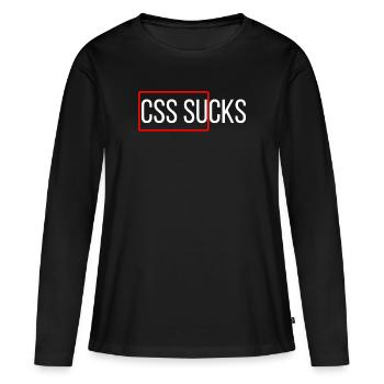 CSS suce programmation CSS drôles programmeurs - T-shirt manches longues Premium bio Femme - noir - Devant - Julia (174cm)