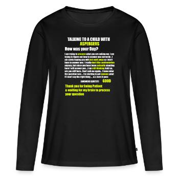 Chemise Aspergers Autism ADHD - T-shirt manches longues Premium bio Femme - noir - Devant - Julia (174cm)