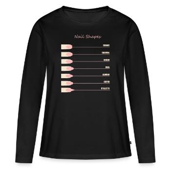 nail shapes - Women's Premium Organic Long Sleeve Shirt - black - Front - Julia (174cm)