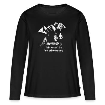 Ich kenn da ne Abkürzung | verlaufen - Frauen Premium Bio Langarmshirt - Schwarz - Vorne - Julia (174cm)
