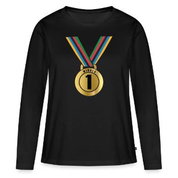 Winner - Women's Premium Organic Long Sleeve Shirt - black - Front - Julia (174cm)