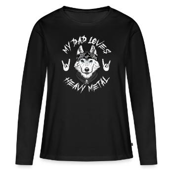 HUSKY - T-shirt manches longues Premium bio Femme - noir - Devant - Julia (174cm)