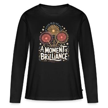 Pyrotechnie Feux d’artifice Pyrotechnie - T-shirt manches longues Premium bio Femme - noir - Devant - Julia (174cm)