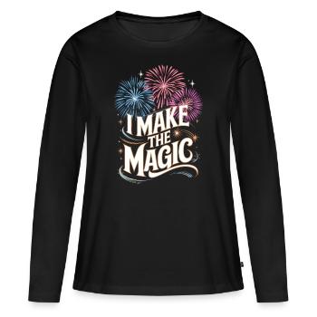Pyrotechnie Feux d’artifice Pyrotechnie - T-shirt manches longues Premium bio Femme - noir - Devant - Julia (174cm)