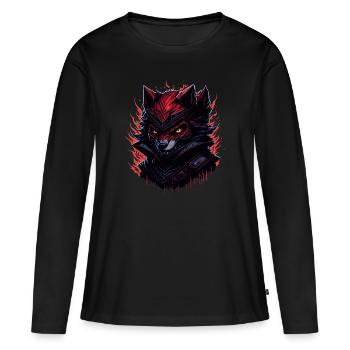 Wolf Evil Dark Fox Fantasy - Women's Premium Organic Long Sleeve Shirt - black - Front - Julia (174cm)