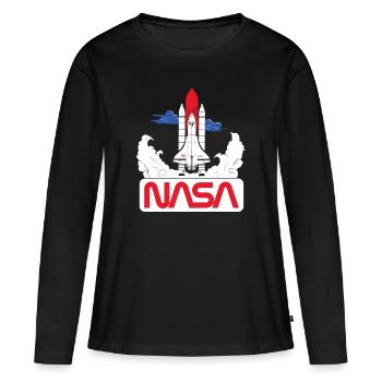 NASA Navette Spatiale 3 - T-shirt manches longues Premium bio Femme - noir - Devant - Julia (174cm)