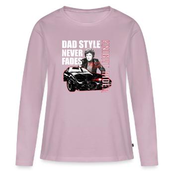 Knight Rider DAD STYLE NEVER FADES - T-shirt manches longues Premium bio Femme - rose poudré - Devant - Julia (174cm)