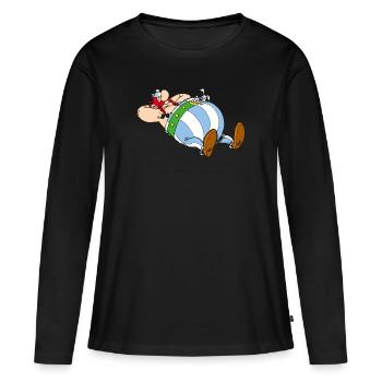 Asterix If You Can Not Do Best - T-shirt manches longues Premium bio Femme - noir - Devant - Julia (174cm)