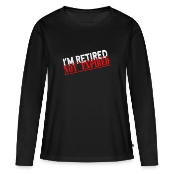 Je suis à la retraite pas expiré drôle de retraite - T-shirt manches longues Premium bio Femme - noir - Devant - Julia (174cm)