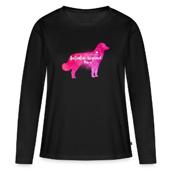 Liebende Australian Shepherd Mama - Frauen Premium Bio Langarmshirt - Schwarz - Vorne - Julia (174cm)