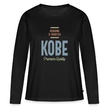 Kobe Nom personnalisé cadeau d’anniversaire - T-shirt manches longues Premium bio Femme - noir - Devant - Julia (174cm)