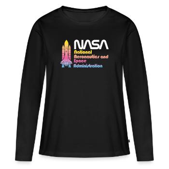 NASA National Aeronautics And Space Administration - T-shirt manches longues Premium bio Femme - noir - Devant - Julia (174cm)