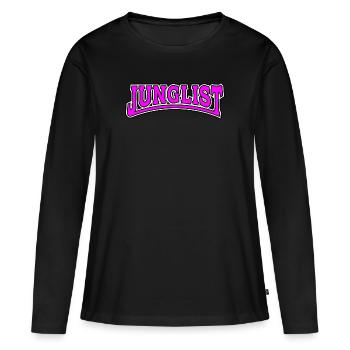 DNB Ladies Pink Junglist | Original Junglist - T-shirt manches longues Premium bio Femme - noir - Devant - Julia (174cm)