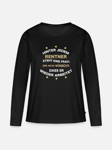 Rentner Spruch lustig - Frauen Premium Bio Langarmshirt - Schwarz
